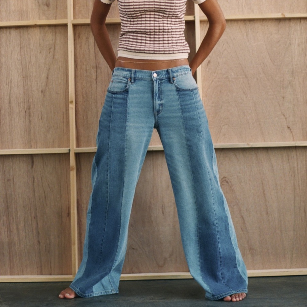 American Eagle Stretch Patchwork Low Rise Ultra W… - image 1